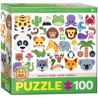 Kinder Puzzle 100 Teile - Emojipuzzle-Wild Animals
