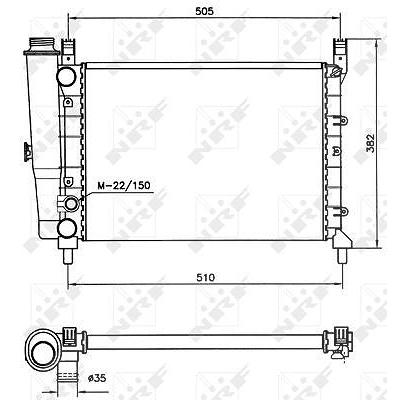 Nrf Kühler, Motorkühlung [Hersteller-Nr. 58705] für Fiat