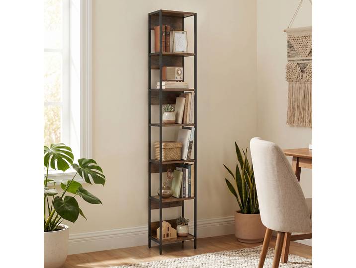 HOMCOM Bibliothèque 6 Étagères Bois Marron Salon