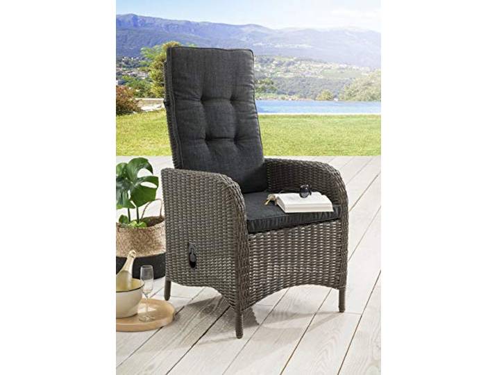 Destiny Hochlehner Palma 2er Set, Polyrattan + Aluminium, Vintage grau