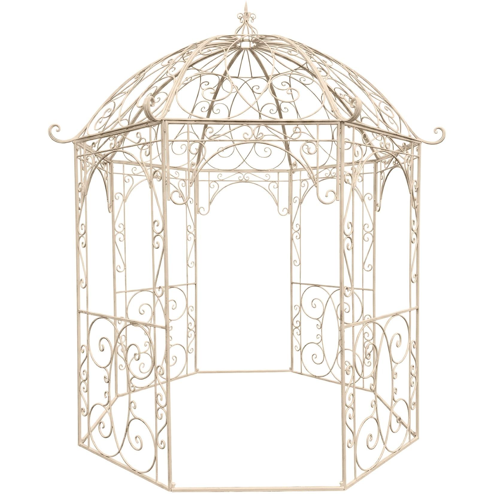 CLP Rosenpavillon aus Eisen Leila, Gartenpavillon im Jugendstil nostalgisch, Rankhilfe pulverbeschichtet für Kletterpflanzen und Rosen