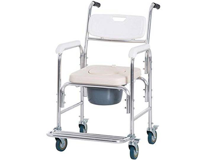 IXMLDAXD Der Stuhl, Multi-Functional Disabled Mobile Shower Stool - Commode Chair for Elderly, Patients, and Pregnant Women Portable Bath Seat with Safety Features