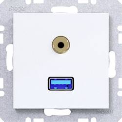 Hager Audio-Steckdose Lichtweiß (glänzend) WAF4381WG 1 St.