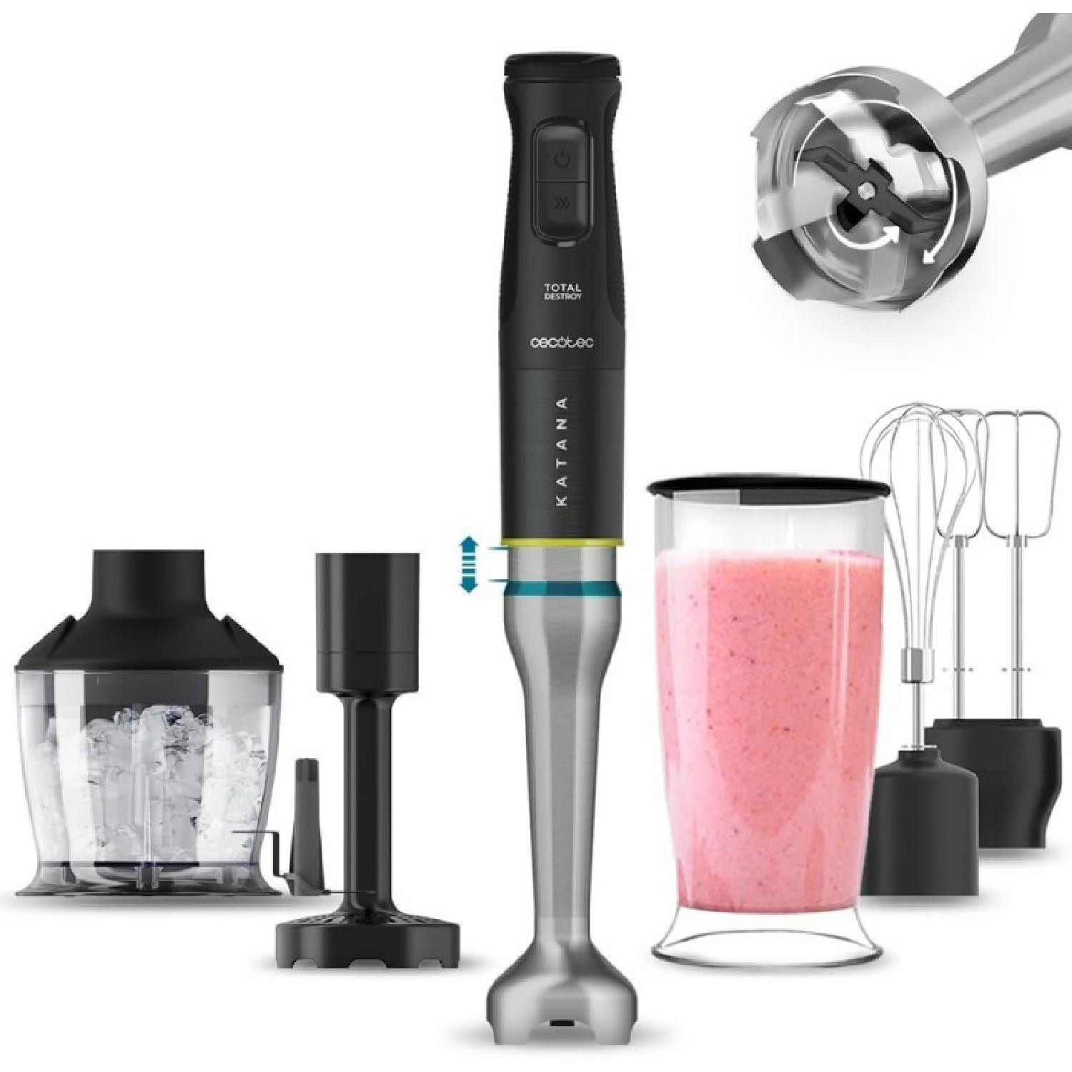 Cecotec 03978 staafmixer, 1500 W, zwart, roestvrij staal