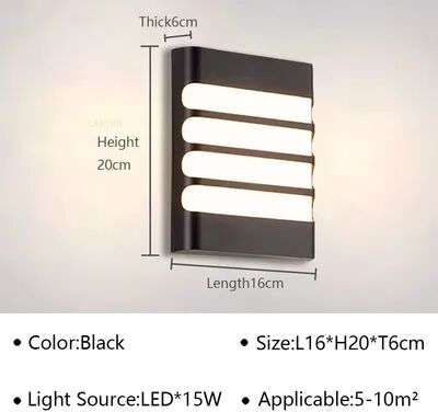 Friendly Fresh Finds Modern Outdoor LED Wall Lamp Waterproof Garden Wall Light For Balcony Entryway c plastics cool White