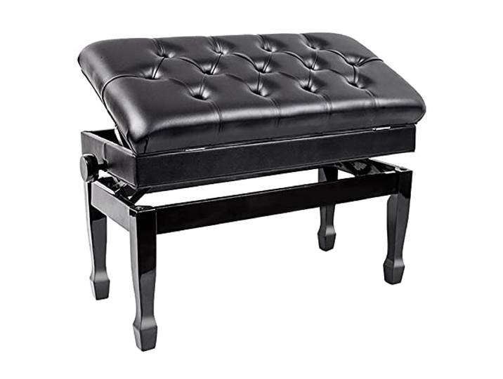 iumLeap Leder-Klavierbank, verstellbarer Klavierhocker, doppelter hydraulischer Klavierhocker mit Musikaufbewahrung, automatisches Anheben, PU-Leder, 76 x 39 x 48 cm (schwarz)