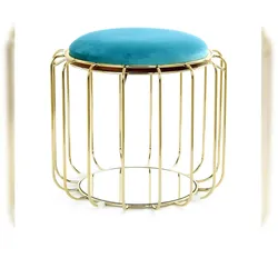 Kayoom Beistelltisch / Pouf Comfortable 110 Türkis / Gold
