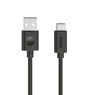 Hama USB-Kabel USB 2.0 USB-C® Stecker, USB-A Stecker 1.2m Schwarz 00086447