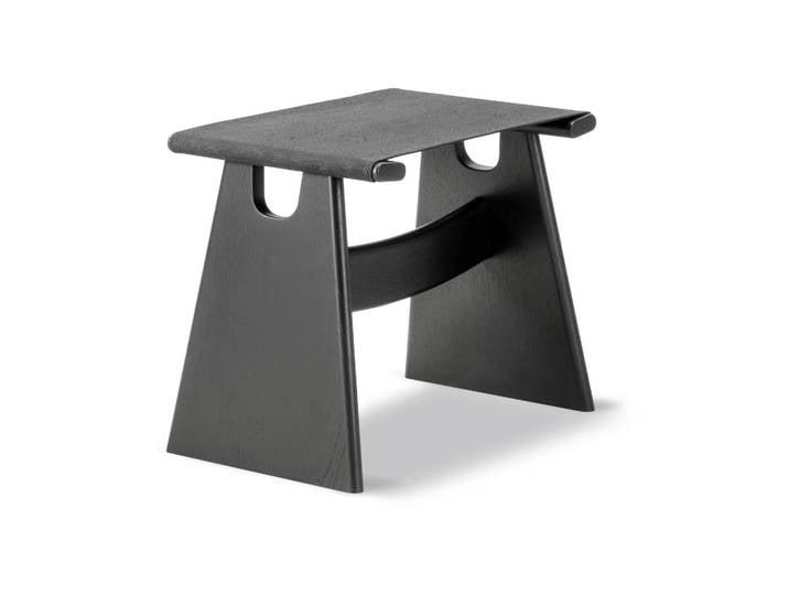 Fredericia Furniture Seto Hocker Schwarze Canvas-schwarzlackerte Eiche