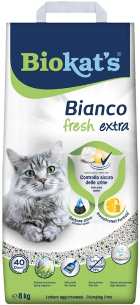 BIOKATS Biokat's Lettiera Agglomerante Bianco Fresh Extra 8KG