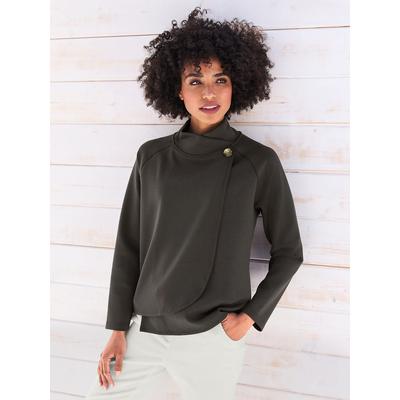Sweatshirt HEINE, Damen, Gr. 38, grau (graphit), 50% Modal, 44% Polyester, 6% Elasthan, unifarben, Rundhals, Sweatshirts Sweatshirt