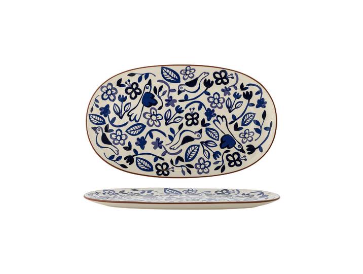 Assiette de service en grès multicolore Figuria