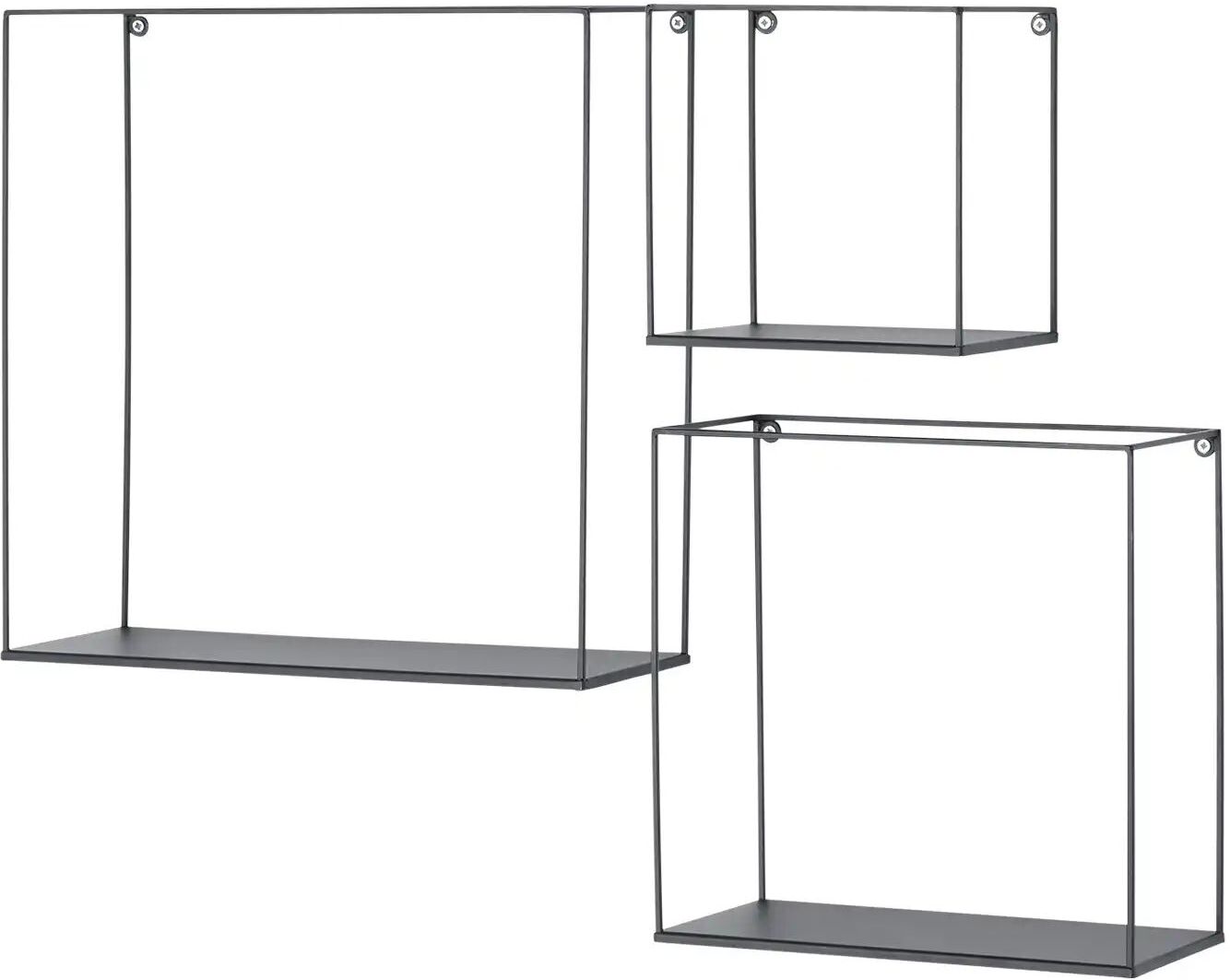 Höffner Wandregal  3er-Set  Toppo ¦ schwarz ¦ Maße (cm): B: 40 H: 40 T: 15.0