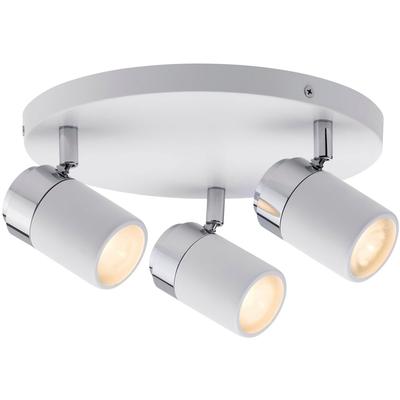 PAULMANN LED Deckenleuchte "Zyli", weiß (weiß, chromfarben), 3, Ø 25cm H: 11cm, 1 Stk., Leuchten, GU10, LED Deckenleuchte