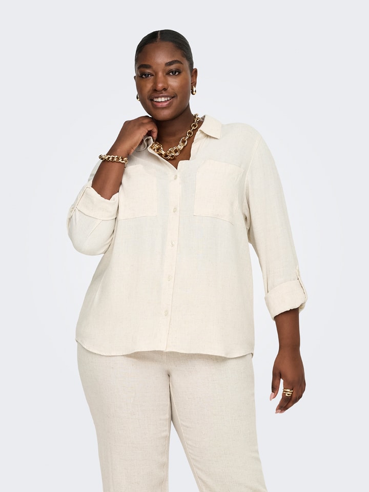 ONLY Carmakoma Bluse in Creme - 48