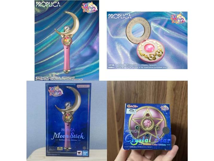 Bandai Proplica Moon Stick Transformation Broche de déguisement Stylo Figurine Étoile de Cristal Anime Sailor Moon Modèle Cosplay Accessoire Jouet Cadeau