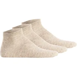 Hudson Unisex Sneakersocken, 3er Pack - Simply, kurze Socken, einfarbig Beige meliert / 39-42