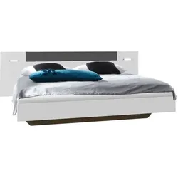 Wimex, Bett, Bett mit Beleuchtung - - RHODES - 140 x 200 cm - Weiss / Graphit-Retusche (140 x 200 cm)