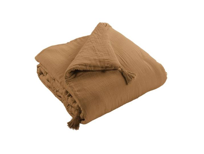 Edredon gaze de coton uni 150x150 cm
