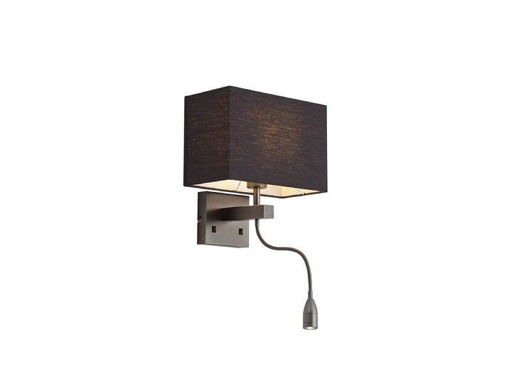 Applique murale moderne couleur bronze avec abat-jour noir et