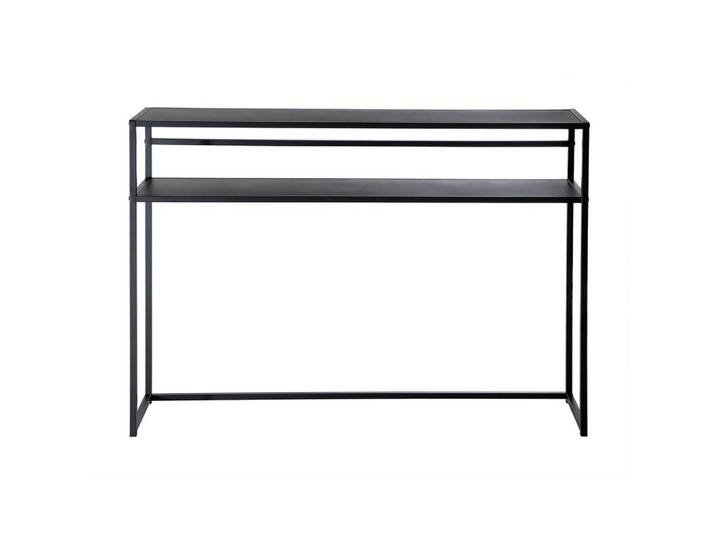 Calicosy Schwarze Metall-Konsole 28/81/112 cm, Schwarz, 28x81x112 cm, Wohnzimmer, Wohnzimmertische, Konsolentische
