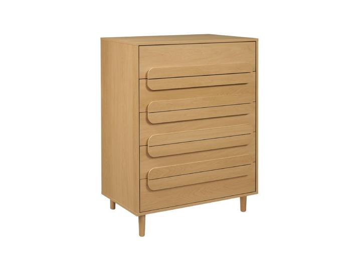 Sweeek Commode vintage décor bois 5 tiroirs JULIANA Bois clair Chêne