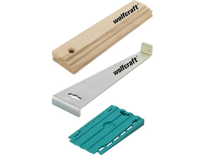 wolfcraft - Laminaat legset - Complete set Laminaat leggen - Laminaat & PVC - Trekijzer - Slaghout - Stelwiggen - 6975000