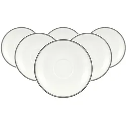 Villeroy & Boch Charme & Breakfast Design Naif Café au lait Untertassen, Untertasse, Mehrfarbig, Weiss