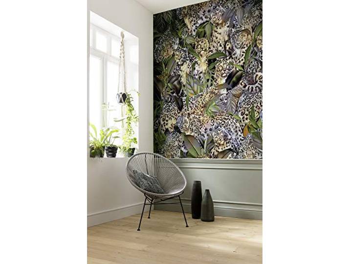 Komar Vlies Fototapete Wild Cats - Größe 200 x 250 cm - Tapete, Wanddekoration, Wohnzimmer, Design, Modern, Wandbelag