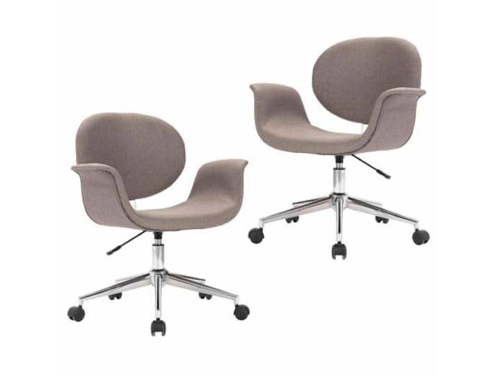 KLGBNCVE Esszimmerstühle 2 STK. Drehbar Taupe Stoff Metallgestell, Gasdruckfeder, 360 Grad drehbar, 110 kg pro Sitz, ergonomisch, Schaumstoff