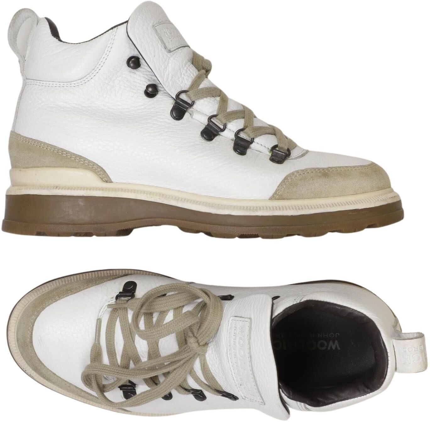 Woolrich Damen Stiefelette, Weiß, Gr. EU 37, Leder - Second Hand