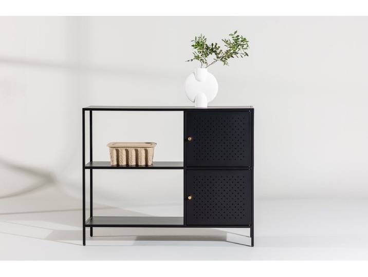 Kommode Varino – Schwarz, Minimal Industrial mit funktionaler Eleganz - Schwarz - Luxusbetten24