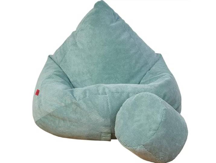Slevobox Sitzsack mit Hocker Minze 80x80x110 cm - Sitzsack Erwachsene mit Füllung - Schlafzimmer und Wohnzimmer Möbel - Samt Indoor Sitzsäcke - Bean Bag - Lounge Sessel