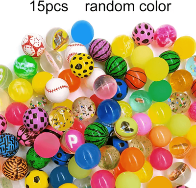 Inspire Curations BounceBurst Colorful Elastic Cat Toy Balls Set For Indoor Play 15pcs