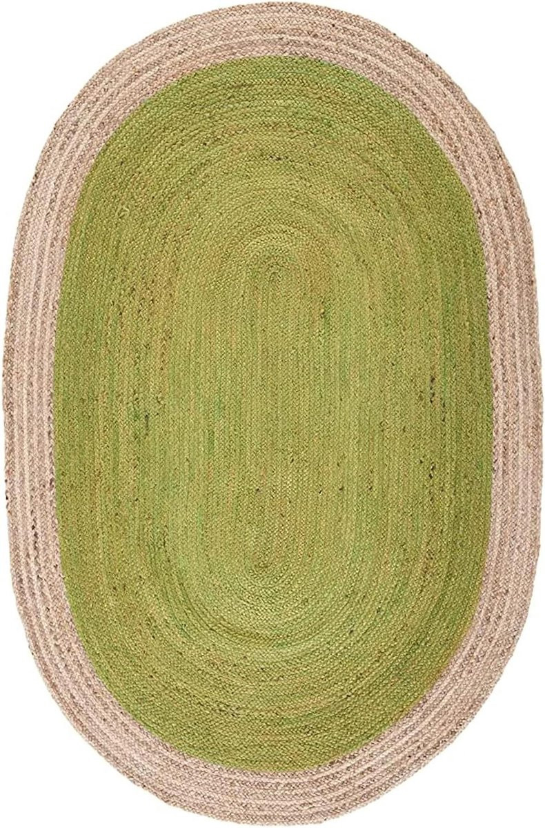 Handgeweven Ovaal Jute Vloerkleed in Boho Stijl