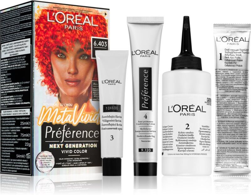 L’Oréal Paris Préférence Meta Vivids coloration capillaire semi-permanente teinte 6.403 Meta Coral 1 pcs