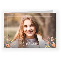 Einladungskarte Firmung: Wildblumenwiese mit Foto