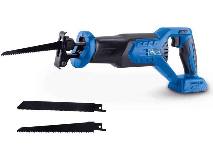 Scheppach Scie sabre sans fil BC-RS250-X 0-3000 min-1 longueur de course 28mm LED repose-pied extensible 20V IXES moteur brushless 2 lames incluses