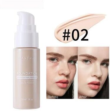 Inspired Finds Flawless Waterproof Liquid Foundation Full Coverage Concealer Foundation Sweat Resistant Long Wear Makeup #02 Light Neutral Beige