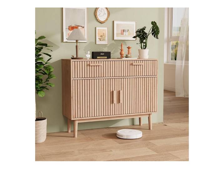 LuxusKollektion Sideboard Sideboard Holz 2 Schubladen 2 Türen Buffetschrank Küchenschrank (1 St)