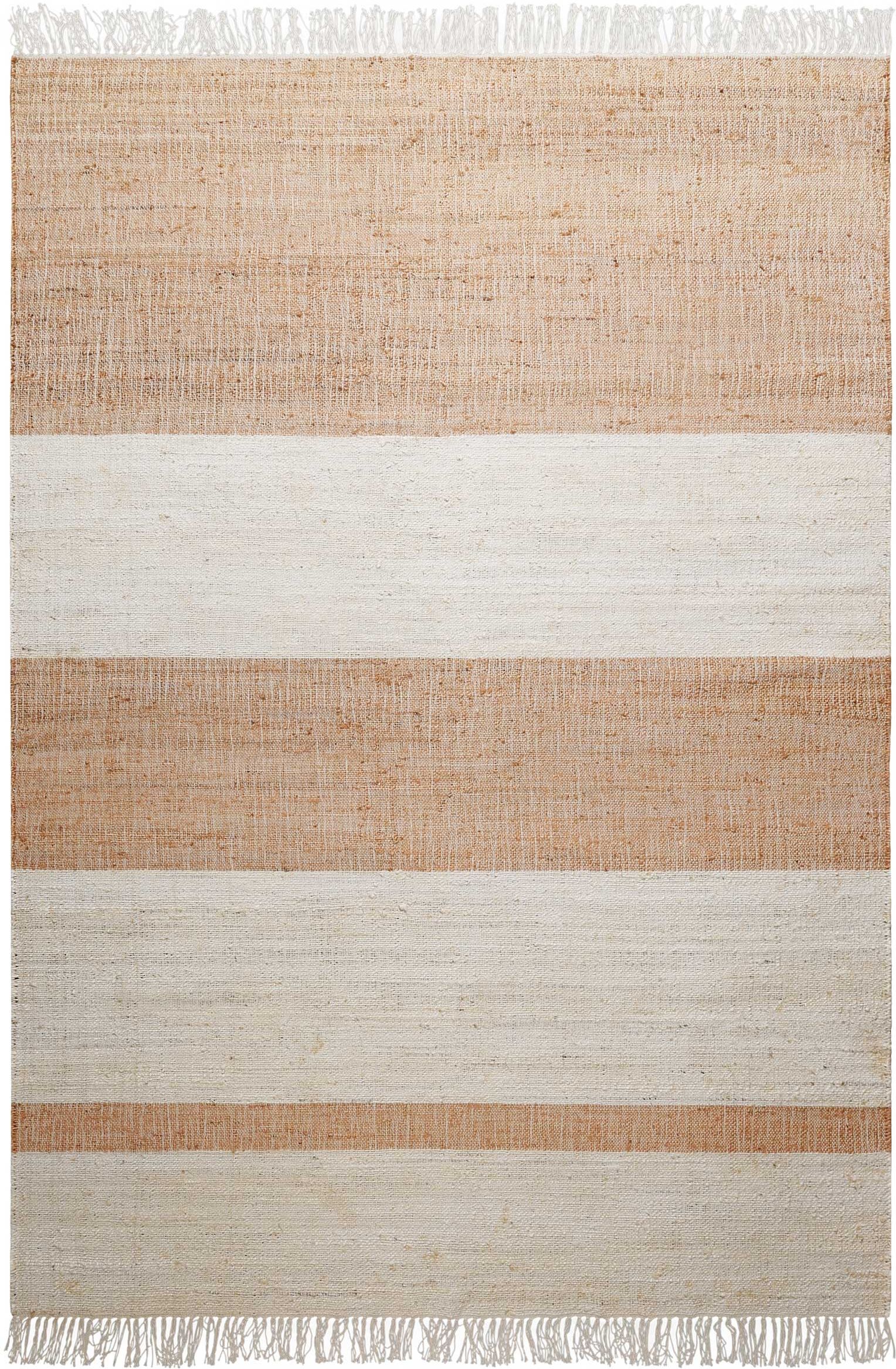 Teppich GREEN LOOOP "Vante GL-82308", braun (cognac natur,cognac natur), B:160cm H:4mm L:230cm, Jute, Teppiche, Teppich, Naturfaser Teppich aus 80% Jute 20% Baumwolle, mit Fransen, Wohnzimmer cognac natur,cognac natur B : 160cm 1 Stk., 4mm, L: 230cm