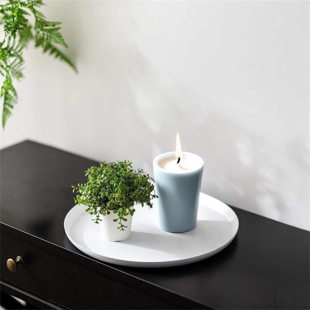 Ibenzoa Rond Decoratief Dienblad voor Kaarsen en Tafeldecoratie
