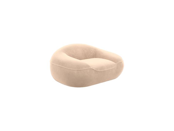 Design Loungesessel „Novara“ mit Samtbezug Samtbezug Beige BLOOMINGLOFT Collection