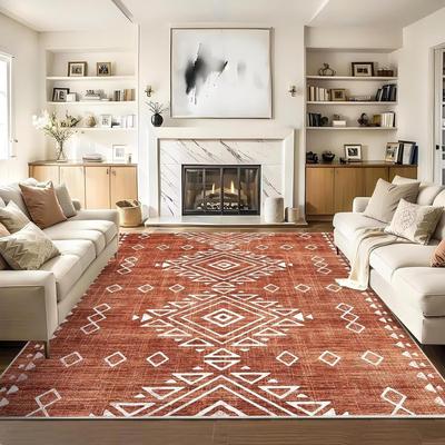 Garvee Sleek Geometric Diamond Medallion Area Rug
