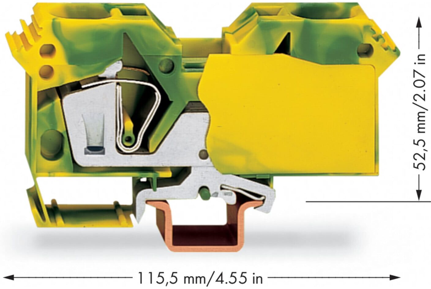 WAGO Schutzleiterklemme 285-607 6-35mm² grün-gelb)
