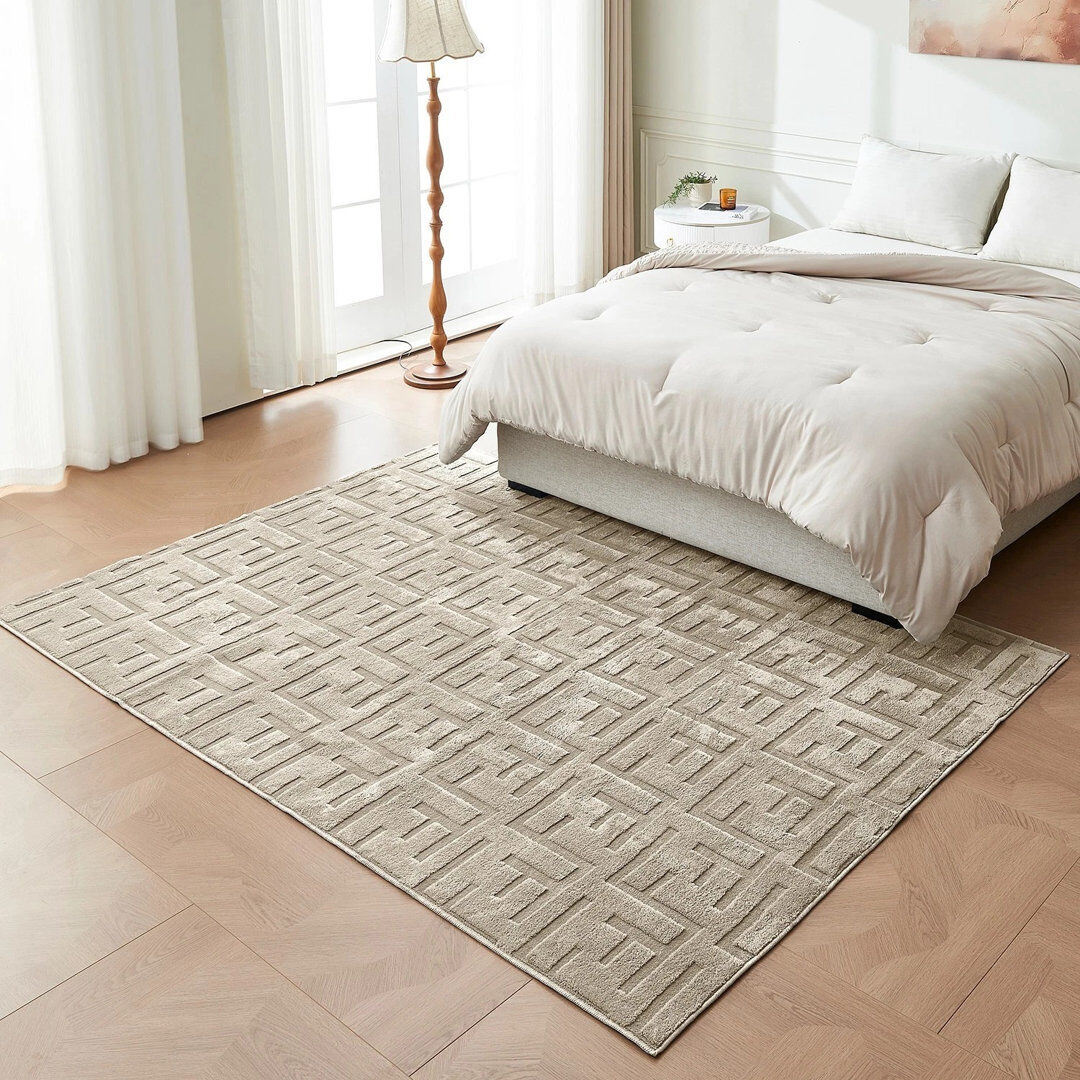 Brayden Studio Rectangle Geometric Area Rug Natural Rectangle 160 cm x 230 cm