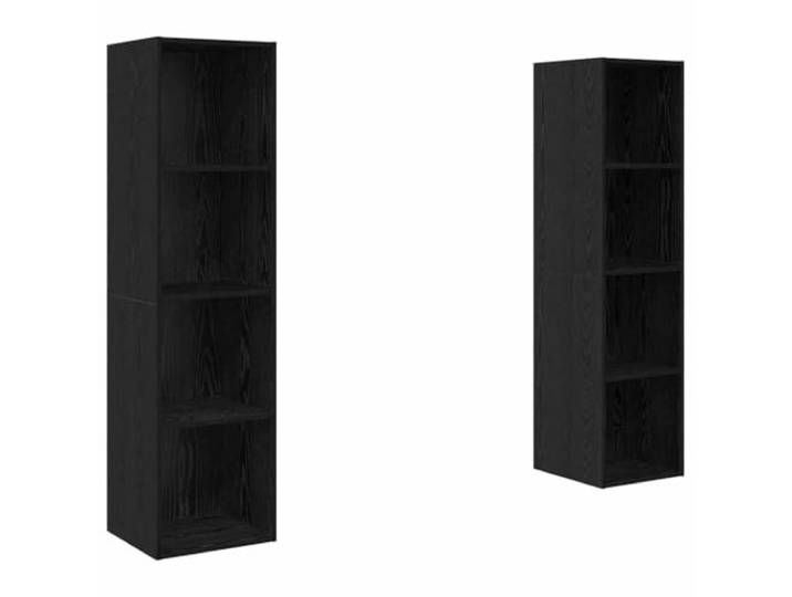 GKHPYURE TV-Möbel-Set, 2 Stück, schwarz, 37 x 37 x 142,5 cm, Holz Wandmontage, vielseitige Regale, einfache Montage, modernes Design für Wohnzimmer