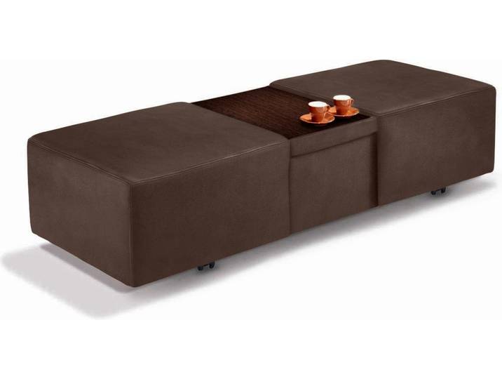 Hocker, Braun, 130x64 cm, Luxus-Microfaser & Leder, Ausziehbar, Vintage, W.SCHILLIG