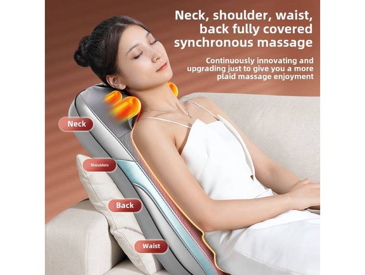 Masseur de dos Shiatsu 4 en 1 avec chaleur, cadeaux de noël, chaise de Massage Portable, tapis de pétrissage, masseur pour le bureau et la maison
