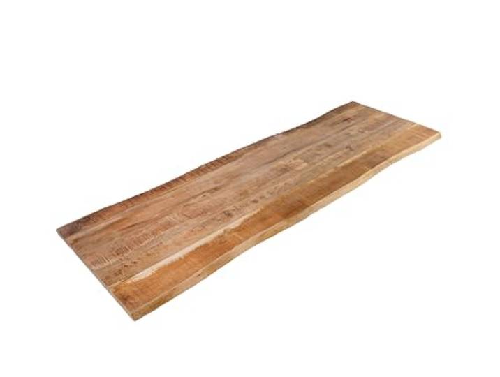 SAM Holzplatte Curtis 180x40 cm Mangoholz Baumkante Tischplatte Baumkanten-Platte massiv, raue Oberfläche, für Heimwerker, geeignet für Arbeitsplatten, Tische & Fensterbretter